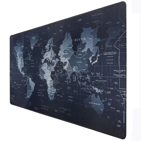 Gaming Computer Mouse Pad Large World Map Mouse Mat Big Desk Mat Non-Slip Rubber Base Mousepad for Laptop PC Game Waterproof